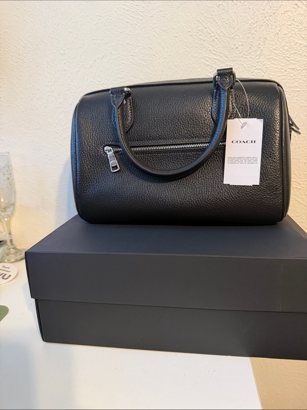 NWT Authentic Coach Rowan Satchel Black/Silver- Priced to Sell - Picture 3 of 11